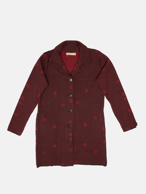

American Eye Women Brown & Red Checked Cardigan