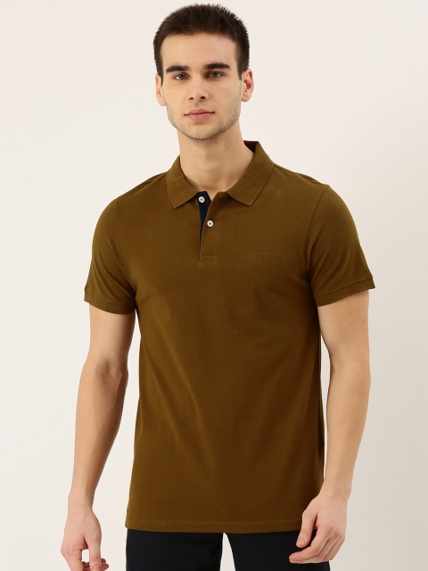 

INVICTUS Men Brown Solid Polo Collar T-shirt