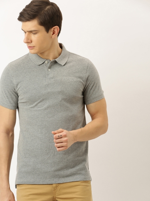 

INVICTUS Men Grey Solid Polo Collar T-shirt