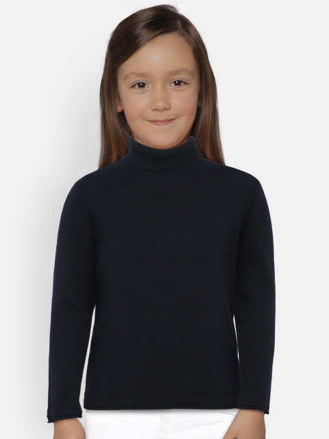 

Mango Kids Girls Navy Blue Solid Pullover Sweater