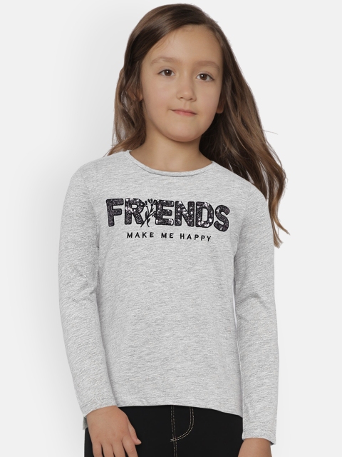 

Mango Kids Girls Grey Sequinned Round Neck T-shirt