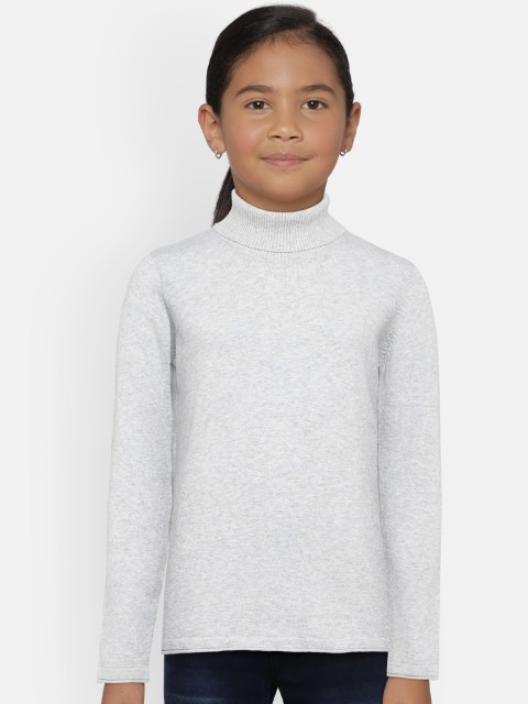 

Mango Kids Girls Grey Solid Pullover Sweater