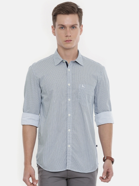 

Parx Men Navy Blue & White Slim Fit Printed Casual Shirt