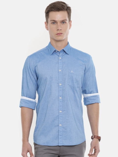 

Parx Men Blue Slim Fit Solid Casual Shirt