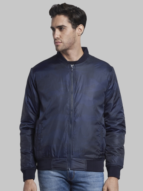

Parx Men Blue Solid Bomber Jacket