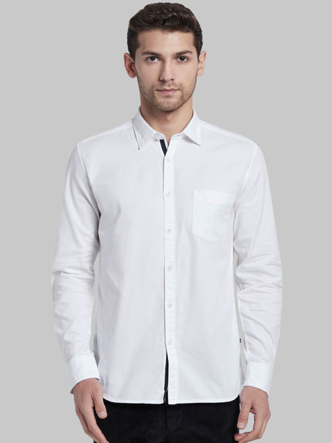 

Parx Men White Slim Fit Solid Casual Shirt