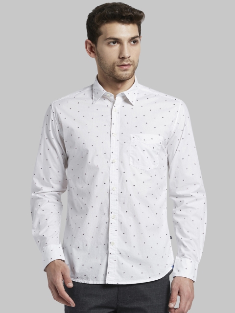 

Parx Men White Slim Fit Printed Casual Shirt