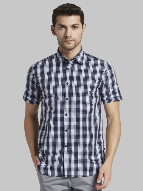 

Parx Men Navy Blue & White Slim Fit Printed Casual Shirt