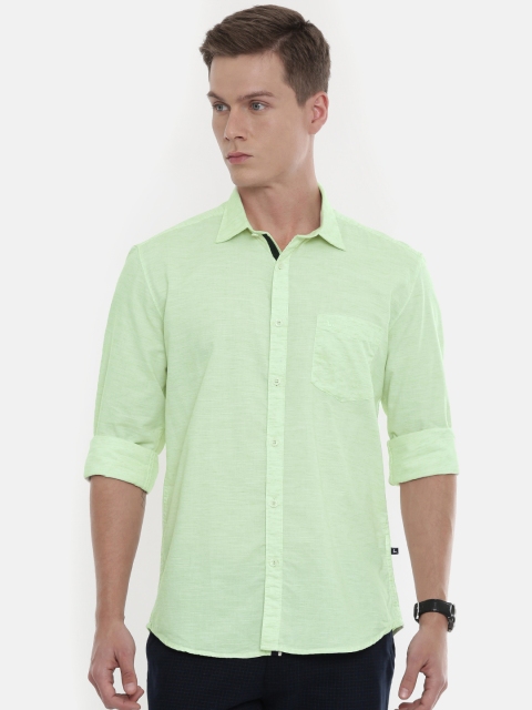

Parx Men Green Slim Fit Solid Casual Shirt