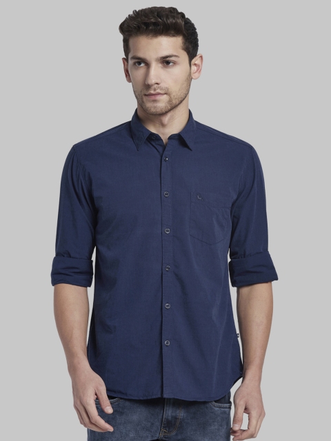 

Parx Men Blue Slim Fit Solid Casual Shirt