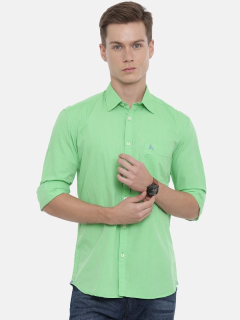 

Parx Men Green Slim Fit Solid Casual Shirt