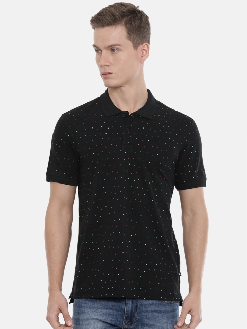 

Parx Men Black Printed Polo Collar T-shirt