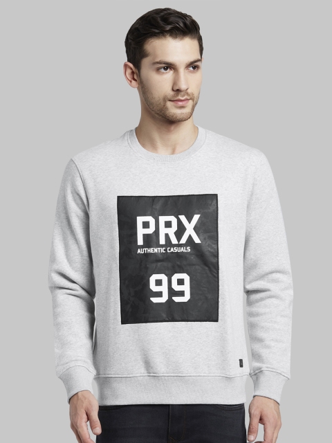 

Parx Men Grey & Black Printed Sweatshirt