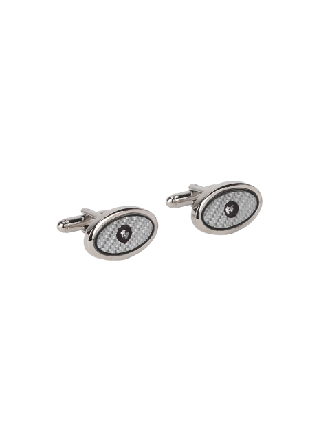 

Peter England Men Grey Printed Oval Cufflinks