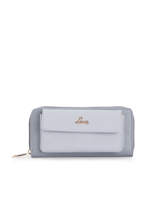 

Lavie Women Grey Solid Zip Around Wallet