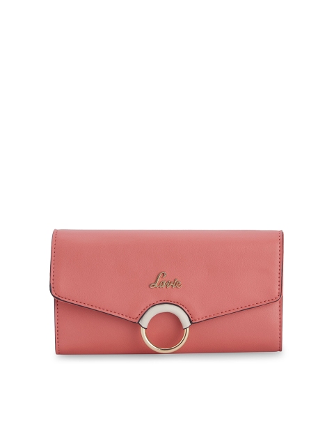 

Lavie Women Coral Red Solid Two Fold Wallet
