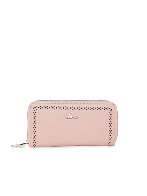 

Lavie Women Nude-Coloured Solid Zip Around Wallet