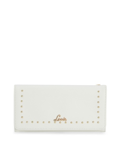 

Lavie Women White Solid Three Fold Wallet