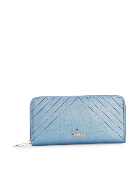 

Lavie Women Blue Solid Zip Around Wallet
