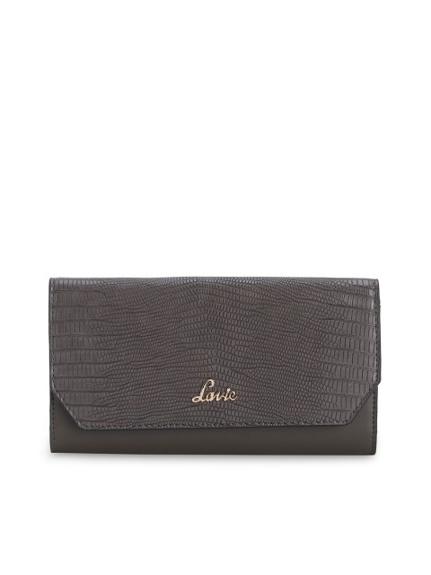 

Lavie Women Grey Textured Three Fold Wallet