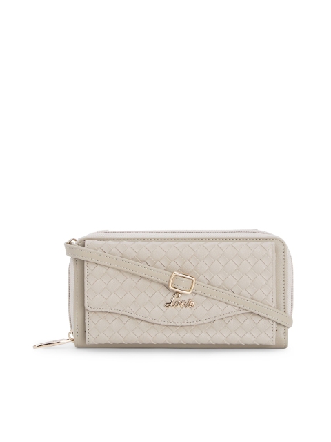 

Lavie Women Beige Textured Zip Around Wallet