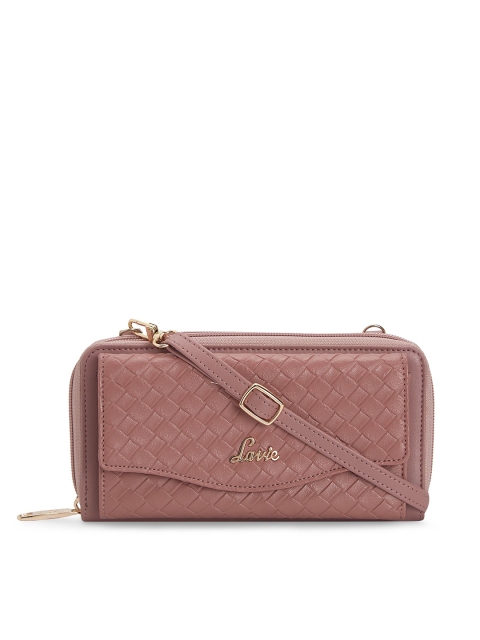 

Lavie Women Pink Textured Zip Around Wallet