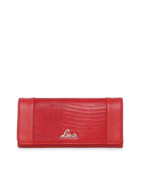 

Lavie Women Red Solid Three Fold Wallet