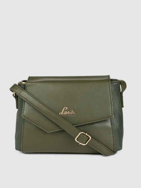 

Lavie Olive Green Solid Sling Bag