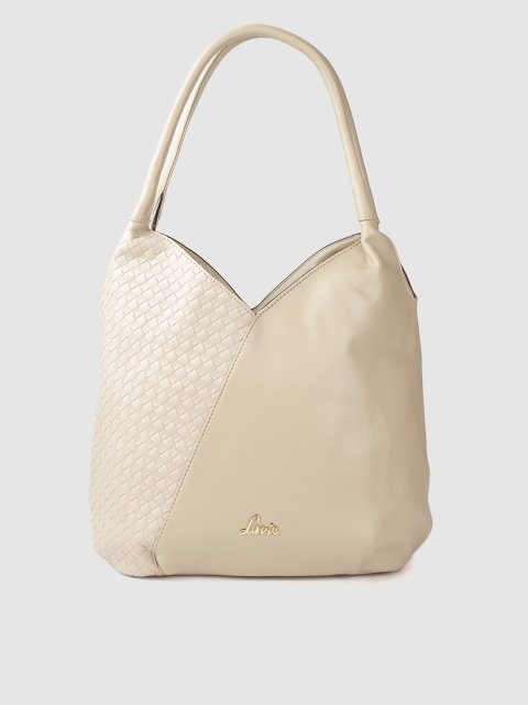 

Lavie Beige Basket Weave Patterned Hobo Bag