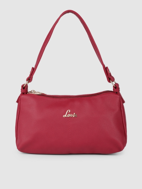 

Lavie Maroon Textured Hobo Bag