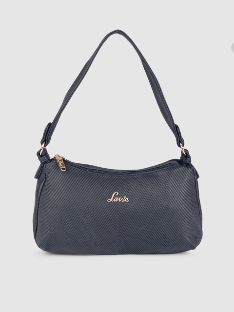 

Lavie Navy Blue Solid Hobo Bag