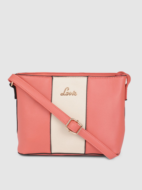 

Lavie Coral & Beige Colourblocked Sling Bag