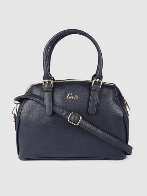 

Lavie Navy Blue Solid Handheld Bag