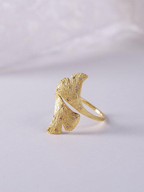 

Priyaasi Women Gold Plated Handcrafted Stone Studded Adjustable Finger Ring