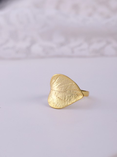 

Priyaasi Women Gold Plated Handcrafted Leaf Shaped Adjustable Finger Ring