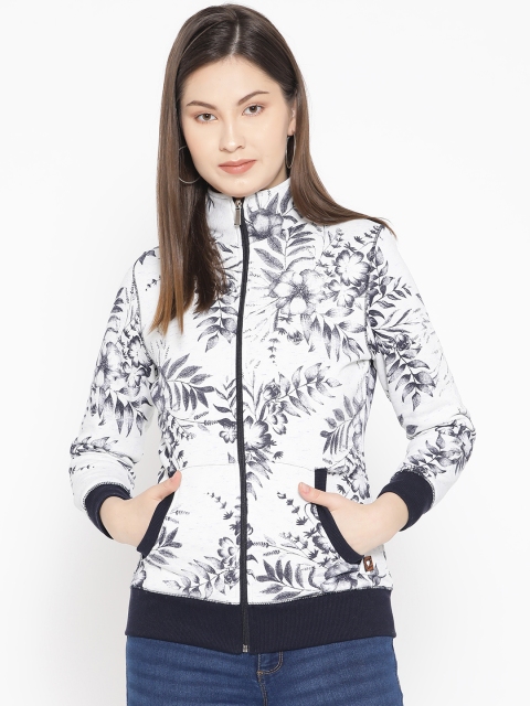 

Duke Women White & Navy Blue Printed Sweatshirt