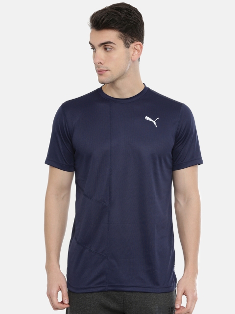 

Puma Men Navy Blue Solid Round Neck T-shirt
