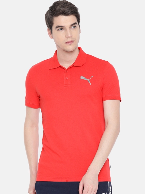 

Puma Men Red Solid Polo Collar Slim Fit T-shirt