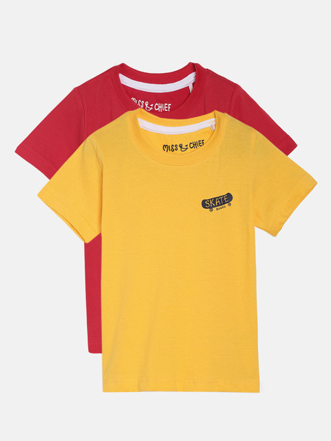 

Miss & Chief Boys Pack of 2 T-Shirts, Yellow