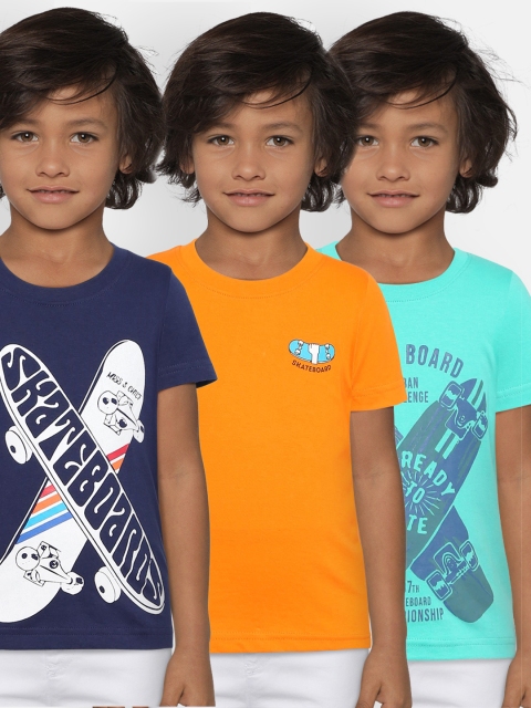

Miss & Chief Boys Pack of 3 Round Neck T-shirts, Orange