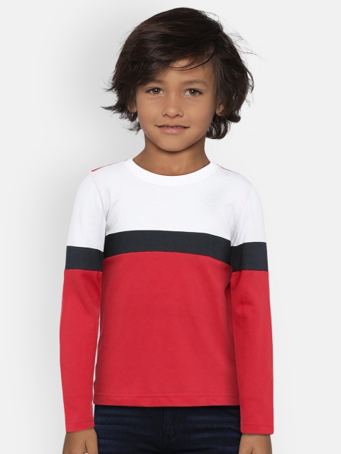 

Provogue Boys White & Red Colourblocked Round Neck T-shirt