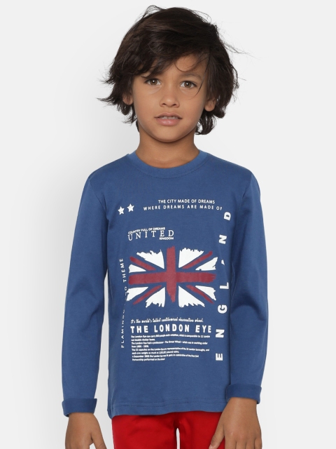 

Provogue Boys Blue Printed Round Neck T-shirt