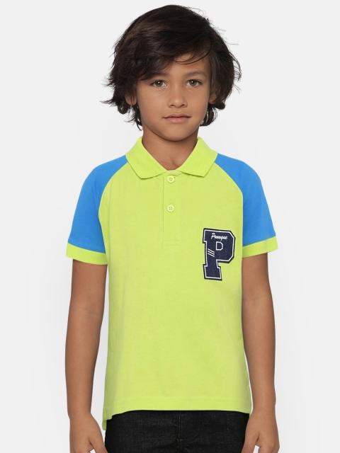 

Provogue Boys Fluorescent Green Solid Polo Collar T-shirt