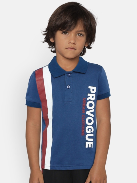 

Provogue Boys Blue & Red Printed Polo Collar T-shirt