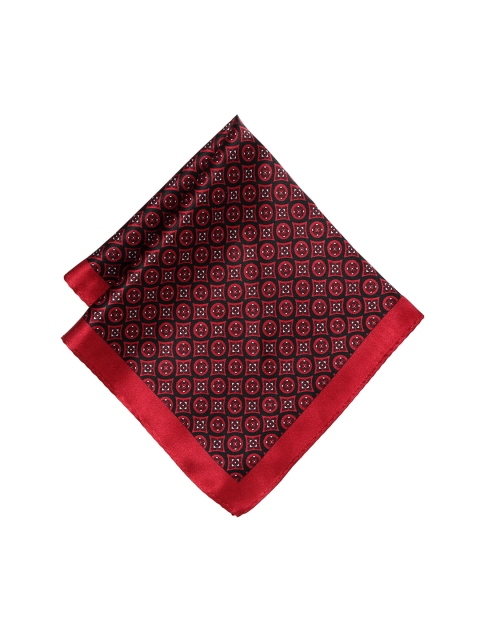 

Peter England Men Red & Black Printed Pure Silk Pocket Square
