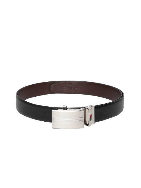 

Peter England Men Black Reversible Textured Belt