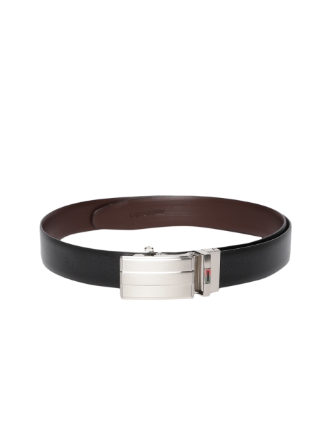 

Peter England Men Black Reversible Textured Belt