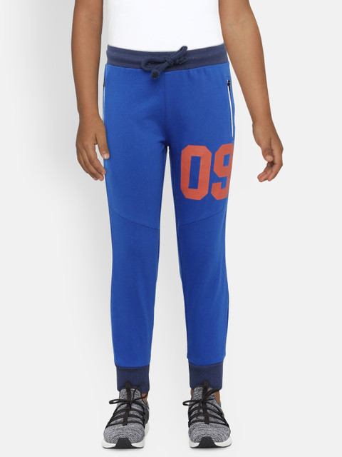 

Provogue Boys Blue Printed Slim Fit Joggers
