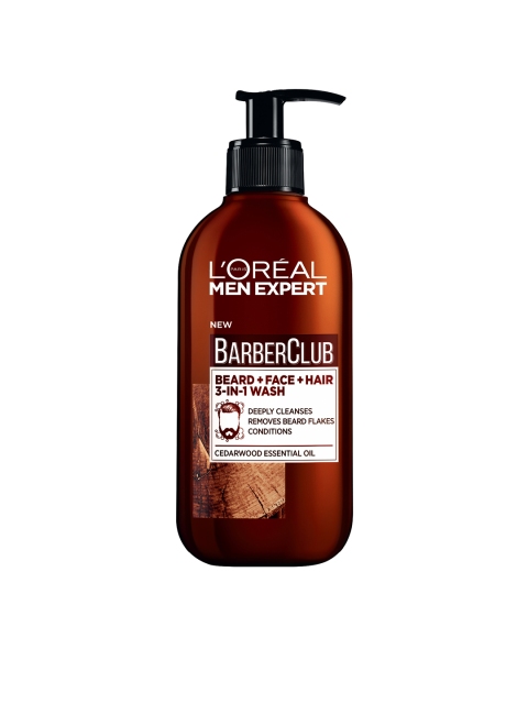 

L'Oreal Paris Men Expert Barber Club 3 in 1 Beard Face & Hair Wash 200 ml, Brown