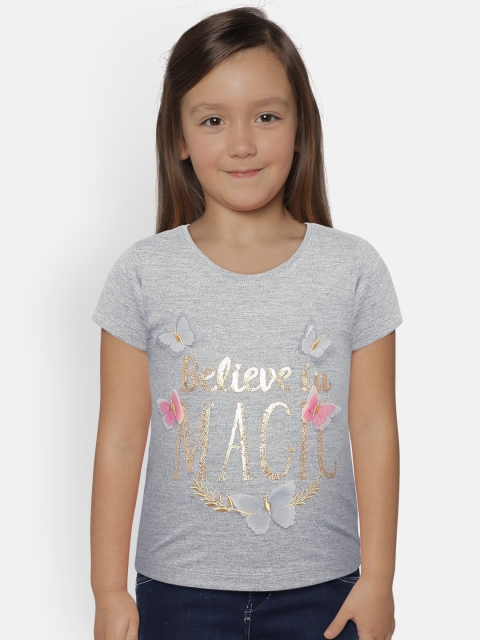 

Kid Studio Girls Grey Melange Sequinned Top